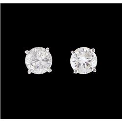 1.33 ctw Diamond Earrings - 14KT White Gold