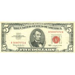 1963 $5 VG/XF Red Seal Note