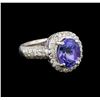 14KT White Gold 3.37 ctw Tanzanite and Diamond Ring