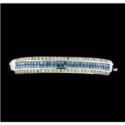 4.01 ctw Diamond Bangle Bracelet - 14KT White Gold