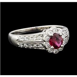 0.37 ctw Ruby and Diamond Ring - Platinum