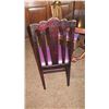 Image 8 : Square Hardwood Table w/Carved Pedestal Base & Clawfoot Detail, 4 Chairs
