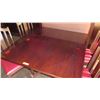Image 2 : Square Hardwood Table (4ft x 4ft) w/Carved Pedestal Base & Clawfoot Detail, 4 Chairs