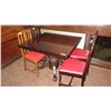 Image 1 : Square Hardwood Table (42x42) w/Carved Pedestal Base & Clawfoot Detail, 4 Chairs