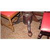 Image 2 : Square Hardwood Table (42x42) w/Carved Pedestal Base & Clawfoot Detail, 4 Chairs