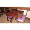 Image 2 : Square Hardwood Table (42x42) w/Carved Pedestal Base & Clawfoot Detail, 4 Chairs