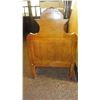 Image 8 : Rectangular Hardwood Table (45x30) w/ Carved Base, 2 Carved Wood Banquettes (56"H x 3ft and 39"H x 3