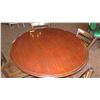 Image 2 : Round Hardwood Table (46.5 dia) w/Carved Pedestal Base, Clawfoot Detail, 4 Chairs