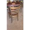 Image 8 : Round Hardwood Table (46.5 dia) w/Carved Pedestal Base, Clawfoot Detail, 4 Chairs