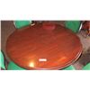 Image 2 : Round Hardwood Table (4' dia) w/ Carved Pedestal Base, Clawfoot Detail, 4 Wood Chairs