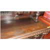 Image 16 : Large-Scale Ornate Carved Hutch (Two Pieces) - Dark Wood (7 ft x 32" depth x 9 ft H)