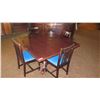 Image 1 : Square Hardwood Table (4ft x 4ft) w/Carved Pedestal Base & Clawfoot Detail, 4 Chairs