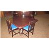 Image 2 : Square Hardwood Table (4ft x 4ft) w/Carved Pedestal Base & Clawfoot Detail, 4 Chairs