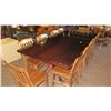 Image 2 : Large Hardwood Rectangular Table (8ft L x 4ft) w/Carved Pedestal Base, 10 Chairs