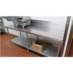Stainless Steel Prep Table w/Undershelf & Backsplash  87x39.5x35.5H