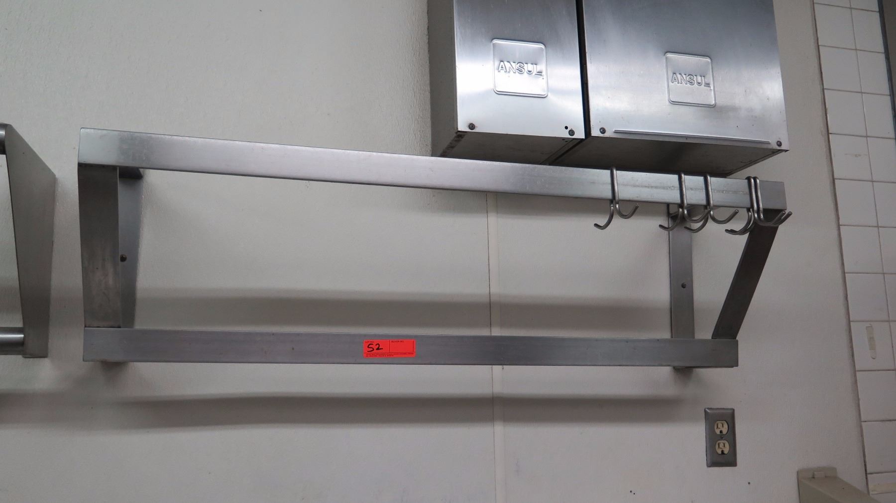 Stainless Steel Overhead, Wall-Mount Pot/Pan Rack 44 x 12 x 13