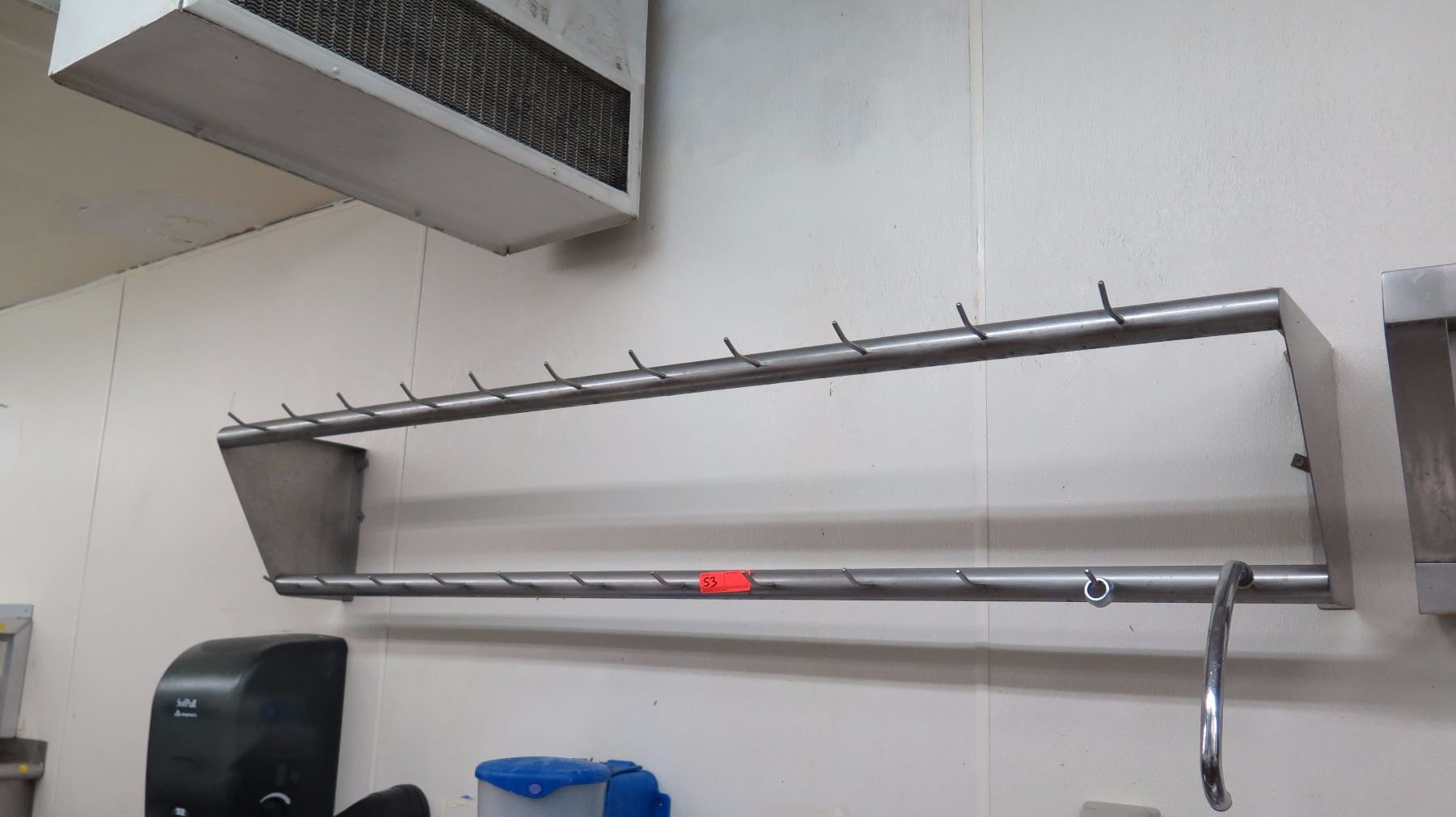 Stainless Steel Overhead, Wall-Mount Utility Rack 72 x 12 x 13
