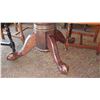 Image 8 : Square Hardwood Table (4ft x 4ft) w/Carved Pedestal Base, Ball and Claw Detail, 4 Chairs