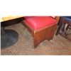 Image 10 : Rectangular Wood Table (48x30) w/Metal Base, 2 Carved Wooden Banquette Seats (45x20x58)