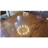 Image 3 : Square Hardwood Table (42 x 42) w/Carved Pedestal Base, Clawfoot Detail, 4 Hi-Back Chairs