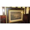 Image 8 : Old Framed Print: Black and White (Anchored Ships/Sinking Ships at Bay), Gilt Frame