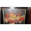 Image 2 : Framed Original Oil Painting: Still Life 'Flowers in Black Vase', (Artist Cadiolen?) 19x22.5 Black L