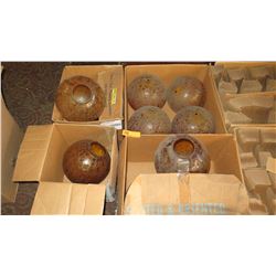 Misc. Ceiling Light Globes - Amber Crackle Glass, Approx. 8.5" Tall