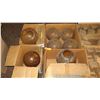 Image 1 : Misc. Ceiling Light Globes - Amber Crackle Glass, Approx. 8.5" Tall