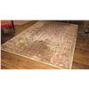 Image 2 : Large Area Rug - Sand/Rose/Sage Colors (99"L x 137"W) - Well-worn along edges