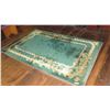 Image 2 : Large Area Rug - Green w/Floral Garland Border (111.5" x  72.5")