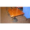 Image 1 : Square Hardwood Table w/ Metal Base (30.5"L x 27.5"W)