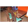 Image 1 : Square Hardwood Table (42x42) w/Carved Pedestal Base & Clawfoot Detail, 4 Chairs