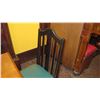 Image 3 : Rectangular Hardwood Table (30 x 27) w/Round Metal Base and 2 Chairs