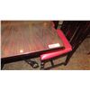Image 2 : Square Hardwood Table (42x42) w/Carved Pedestal Base & Clawfoot Detail, 4 Chairs