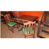 Image 1 : Square Hardwood Table (42x42) w/Carved Pedestal Base & Clawfoot Detail, 4 Chairs