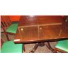 Image 2 : Square Hardwood Table (42x42) w/Carved Pedestal Base & Clawfoot Detail, 4 Chairs