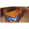 Image 1 : Long Rectangular Hardwood Dining Table w/ 10 Chairs (42"L x 90.5"W)