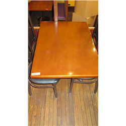Rectangular Hardwood Table w/Metal Base 42 x 30 x 27.5"