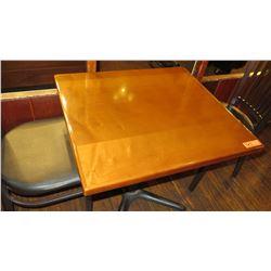 Rectangular Hardwood Table w/Metal Base 30 x 27 x 27.5"H