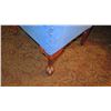 Image 8 : Rectangular Hardwood Table w/Metal Base, 40 x 30 x 27.5"H and 2 Blue Wing Chairs 50.5" H