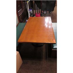 Rectangular Hardwood Table (60 x 35.5) w/Round Metal Base