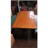 Image 1 : Rectangular Hardwood Table (60 x 35.5) w/Round Metal Base