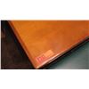 Image 2 : Rectangular Hardwood Table (60 x 35.5) w/Round Metal Base