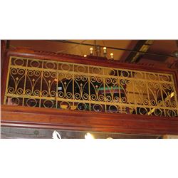1-Piece Wrought Iron Scrollwork Railing Accent - Section Measures  (102"L x 30"W)