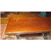 Image 2 : Antique Ornate Carved Hardwood Table - 75"L x 36"W x 31" H, Desk Height