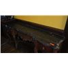Image 8 : Contoured Antique Console Table w/ Granite/Marble Top, Scroll Detail, Cabriolet Legs,