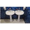 Image 1 : Qty 2 Pedestal Sinks - 24" x 22" x 33"H