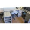 Image 1 : Wooden Desk - L-Shape Configuration w/Drawers and Shelving