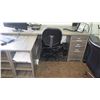 Image 1 : Wood Desk w/Drawers and Shelving