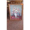 Image 2 : Framed Original Oil Painting: Still Life Flowers in urn Vase (Artist A. Geyer) 23x30